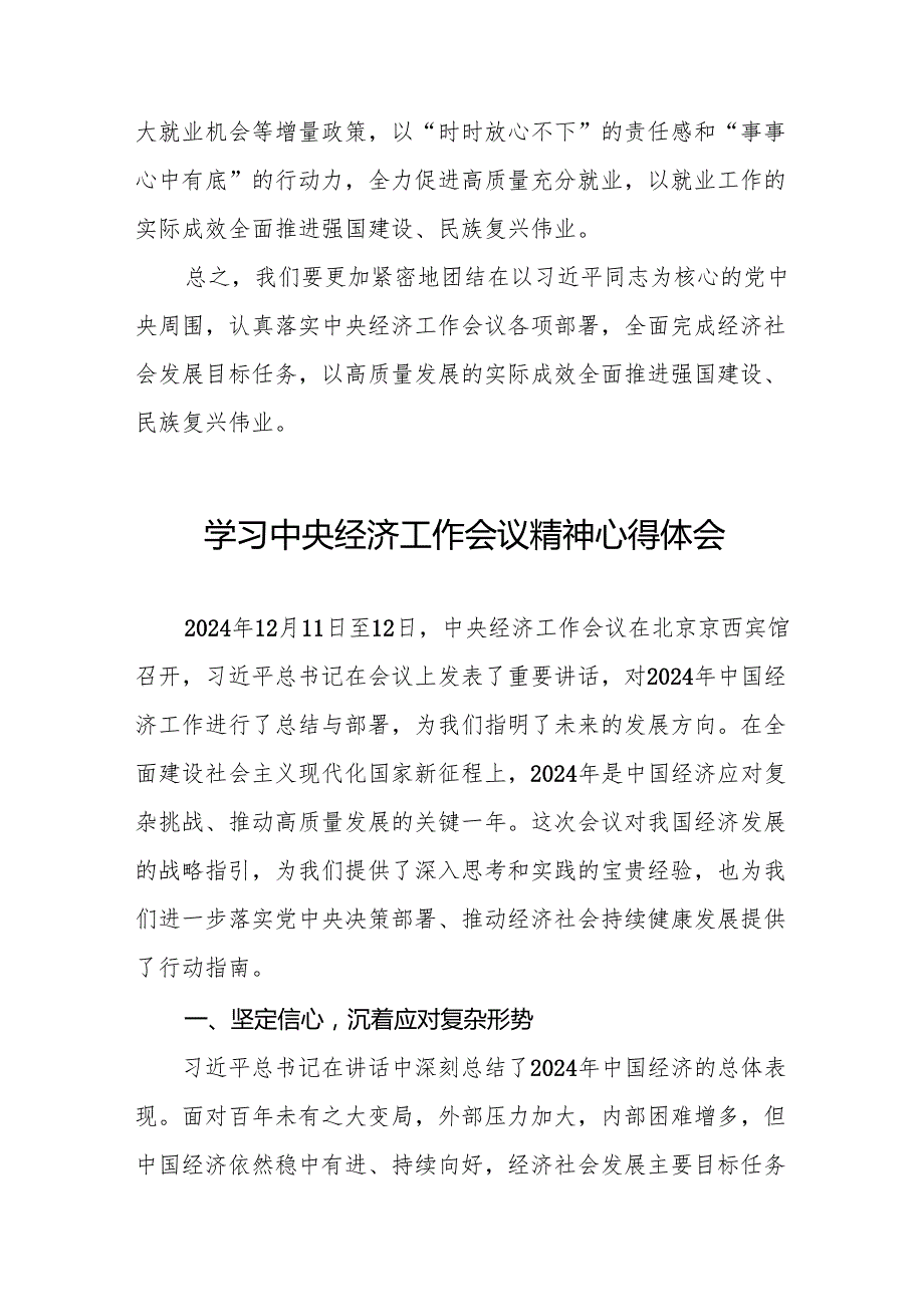 七篇学习2024年中央经济工作会议精神心得体会优秀发言稿.docx_第3页