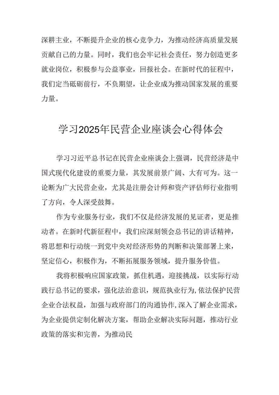 2025年私营企业学习民营企业座谈会个人心得感悟 合计12份.docx_第2页