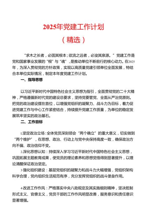 2025年党建工作计划（精选）(2).docx