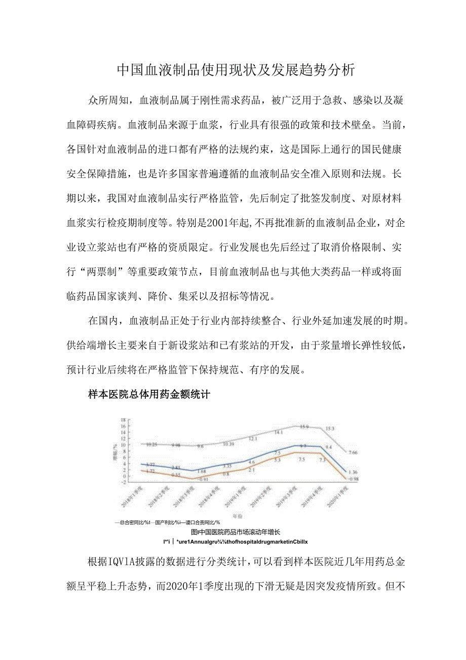 中国血液制品使用现状及发展趋势分析(2).docx_第1页