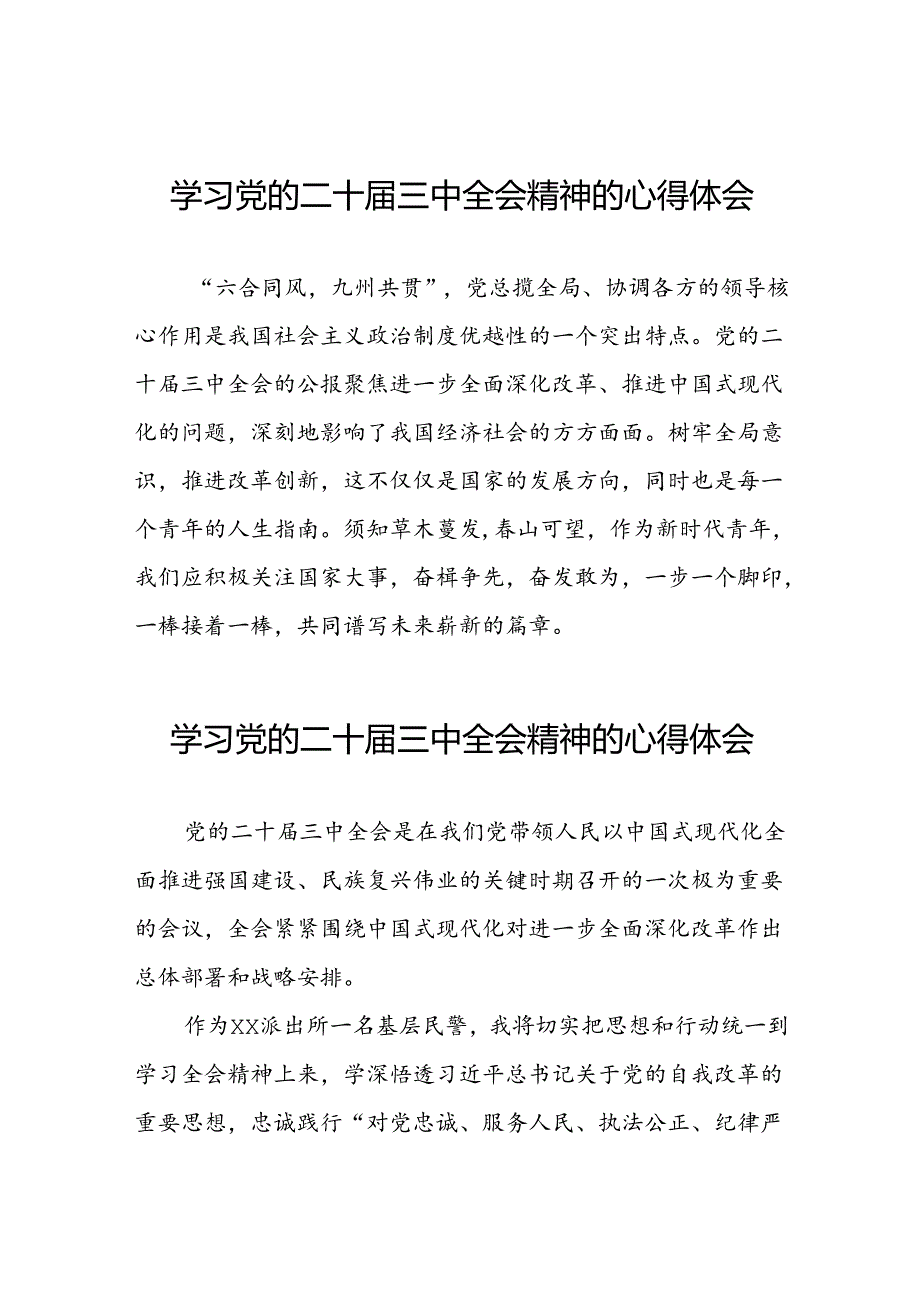 关于2024学习贯彻党的二十三中全会精神的心得体会28篇.docx_第1页
