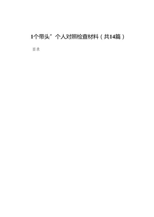 城市管理局党组书记2025民主生活会“四个带头”个人对照检查材料14篇.docx