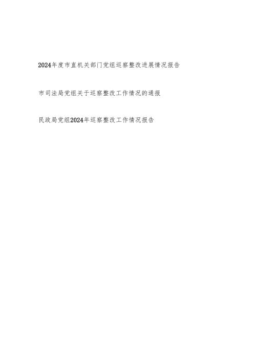 2024市直机关部门党组巡察整改进展工作情况报告3篇.docx