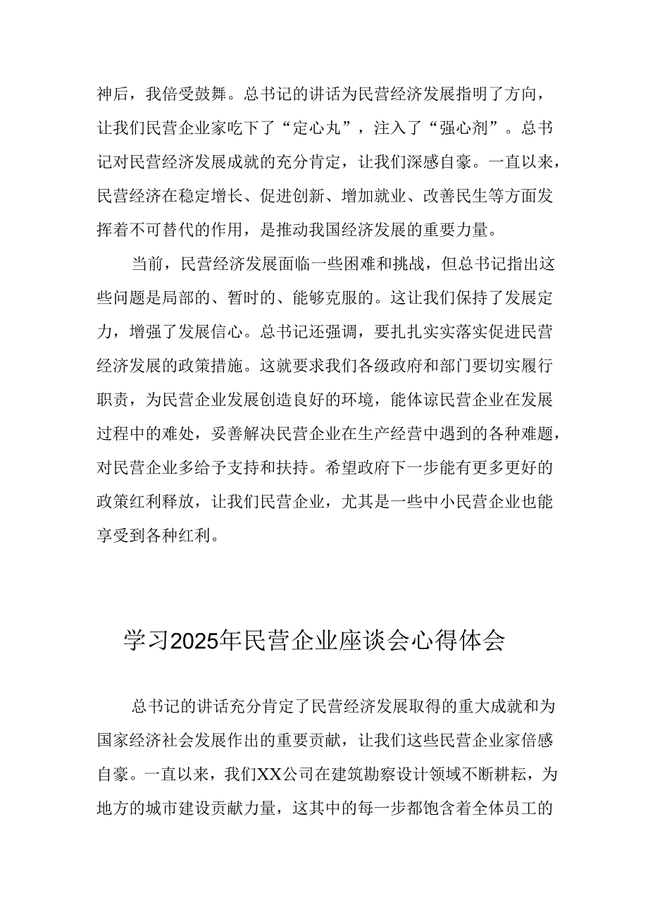 民营企业2025年学习《民营企业座谈会》个人心得感悟 （汇编7份）.docx_第2页