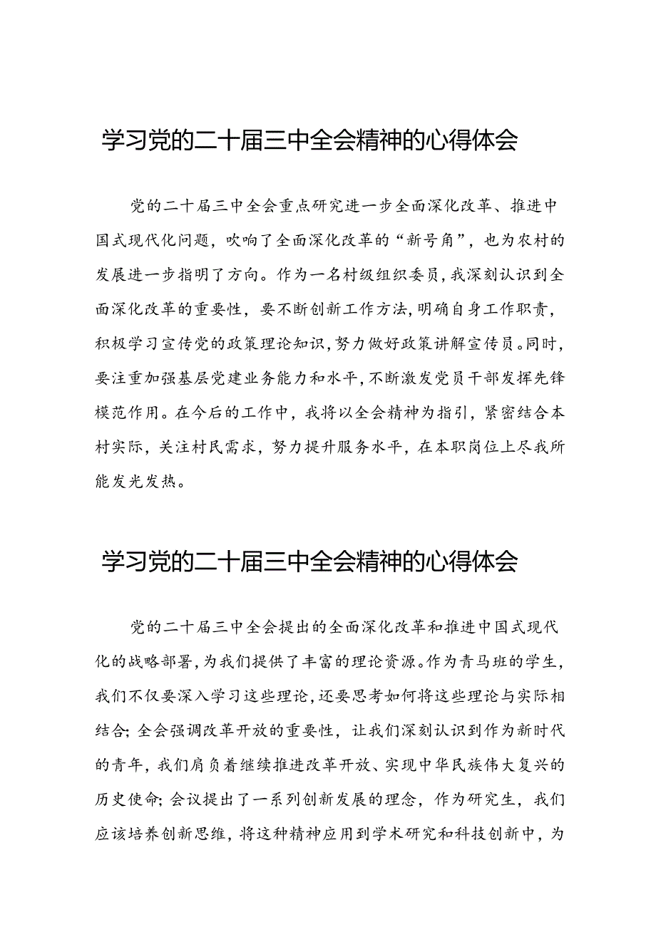 学习贯彻2024年二十三中全会精神心得感悟二十七篇.docx_第1页