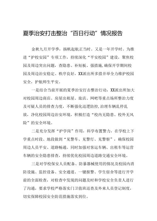 派出所2024年夏季治安打击整治行动情况报告七篇.docx