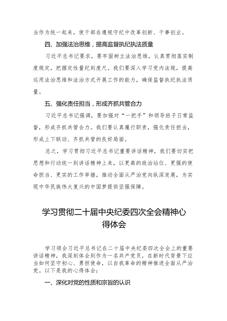 八篇纪检干部学习贯彻二十中央纪委四次全会精神的心得体会.docx_第2页