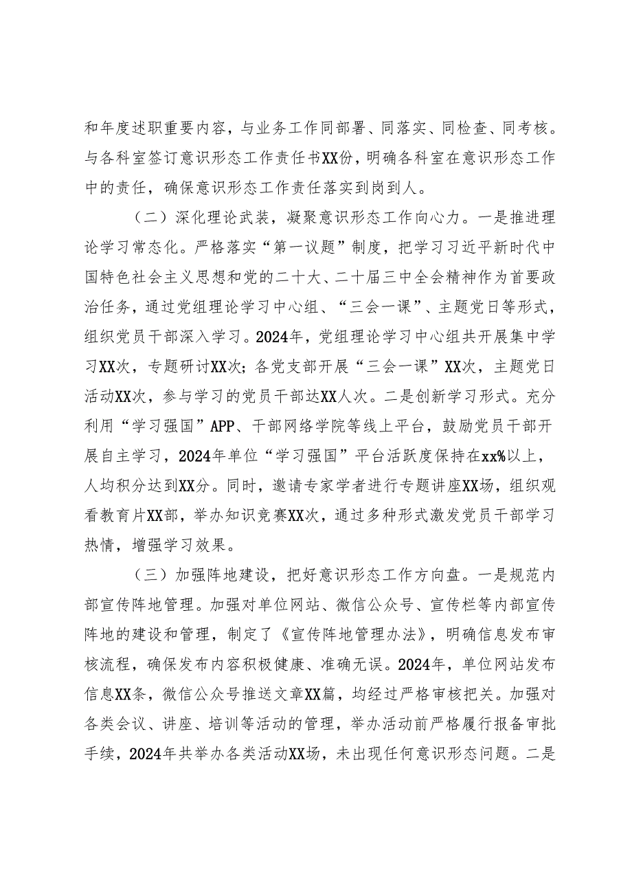 （4篇 ）机关、单位2024年意识形态工作总结.docx_第2页