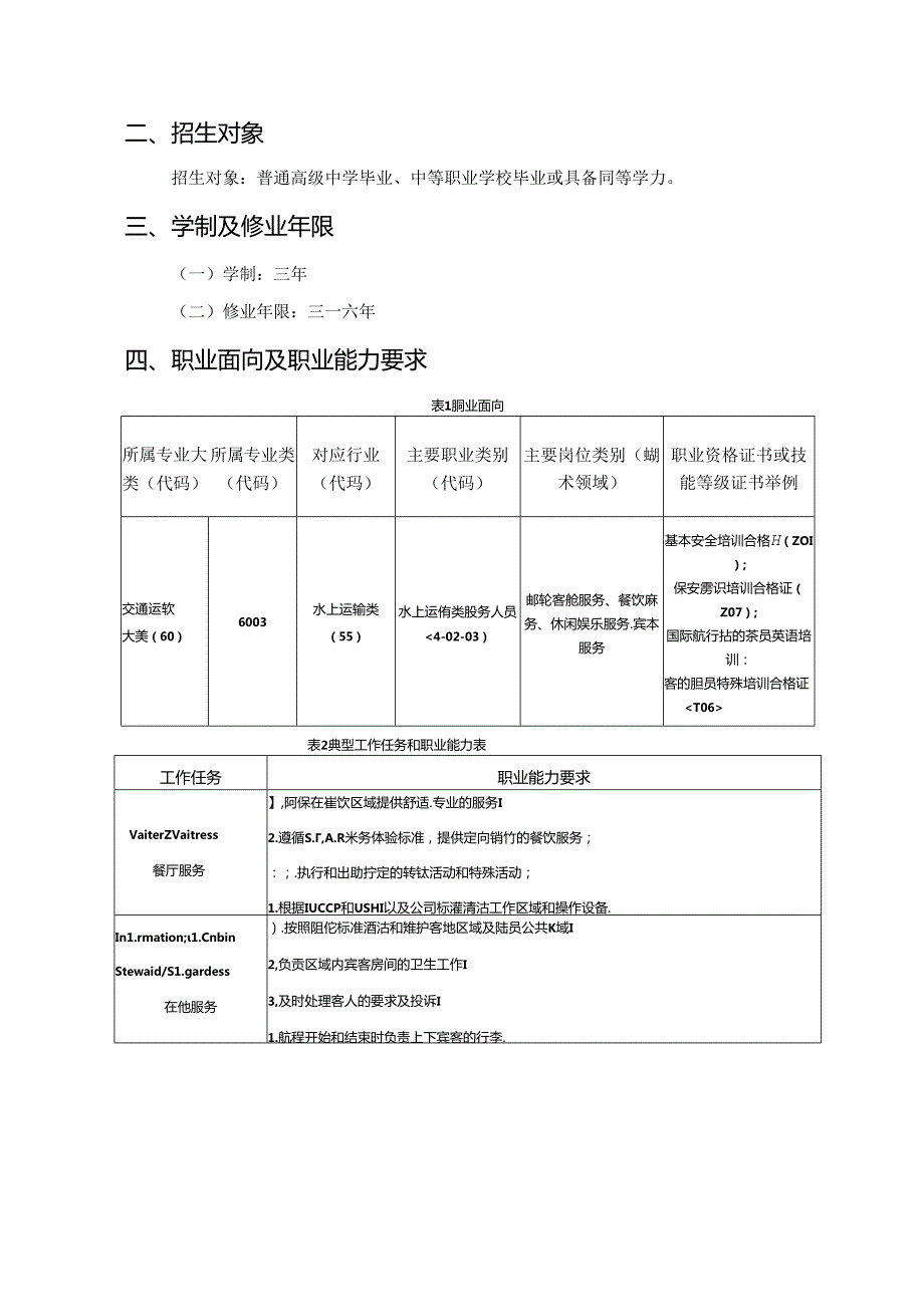 职业技术学校国际邮轮乘务专业人才培养方案.docx_第2页