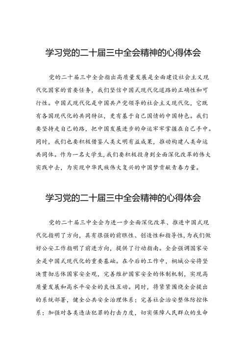 党员干部学习贯彻党的二十三中全会精神心得感悟六十篇.docx