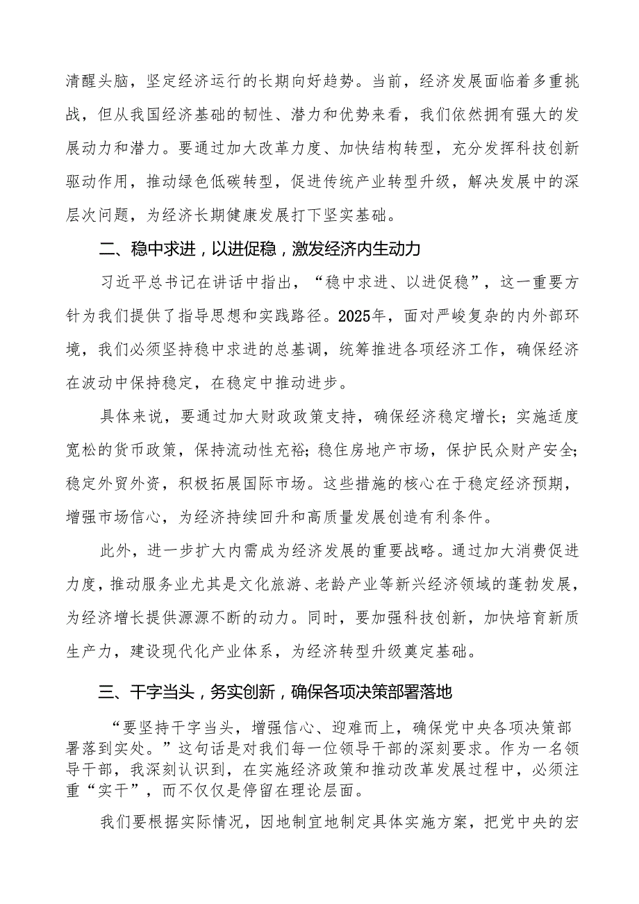 九篇2024年学习贯彻中央经济工作会议精神心得感悟.docx_第3页