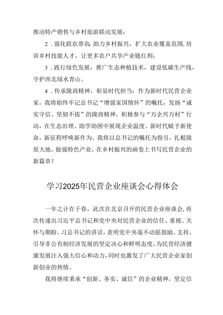 2025年私营企业学习《民营企业座谈会》个人心得感悟 汇编5份.docx_第2页