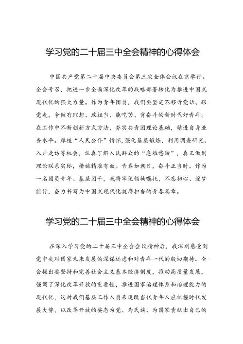 党员学习贯彻党的二十三中全会精神心得感悟最新六十篇.docx