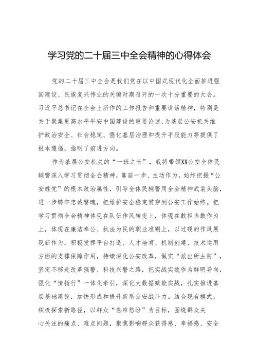 公安学习二十三中全会心得感悟(38篇).docx