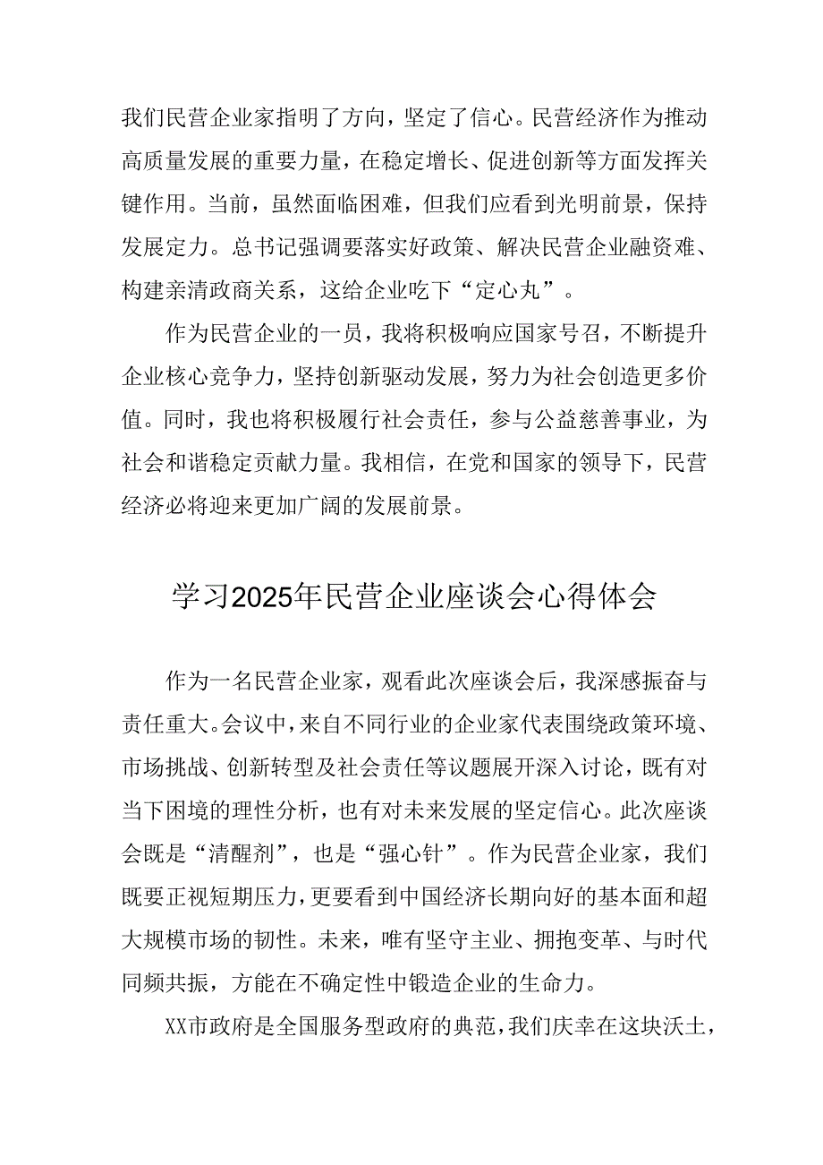 民营企业2025年学习《民营企业座谈会》个人心得感悟 （5份）78(1).docx_第2页