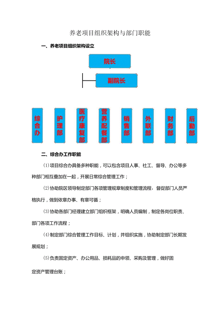 养老项目组织架构与部门职能.docx_第1页