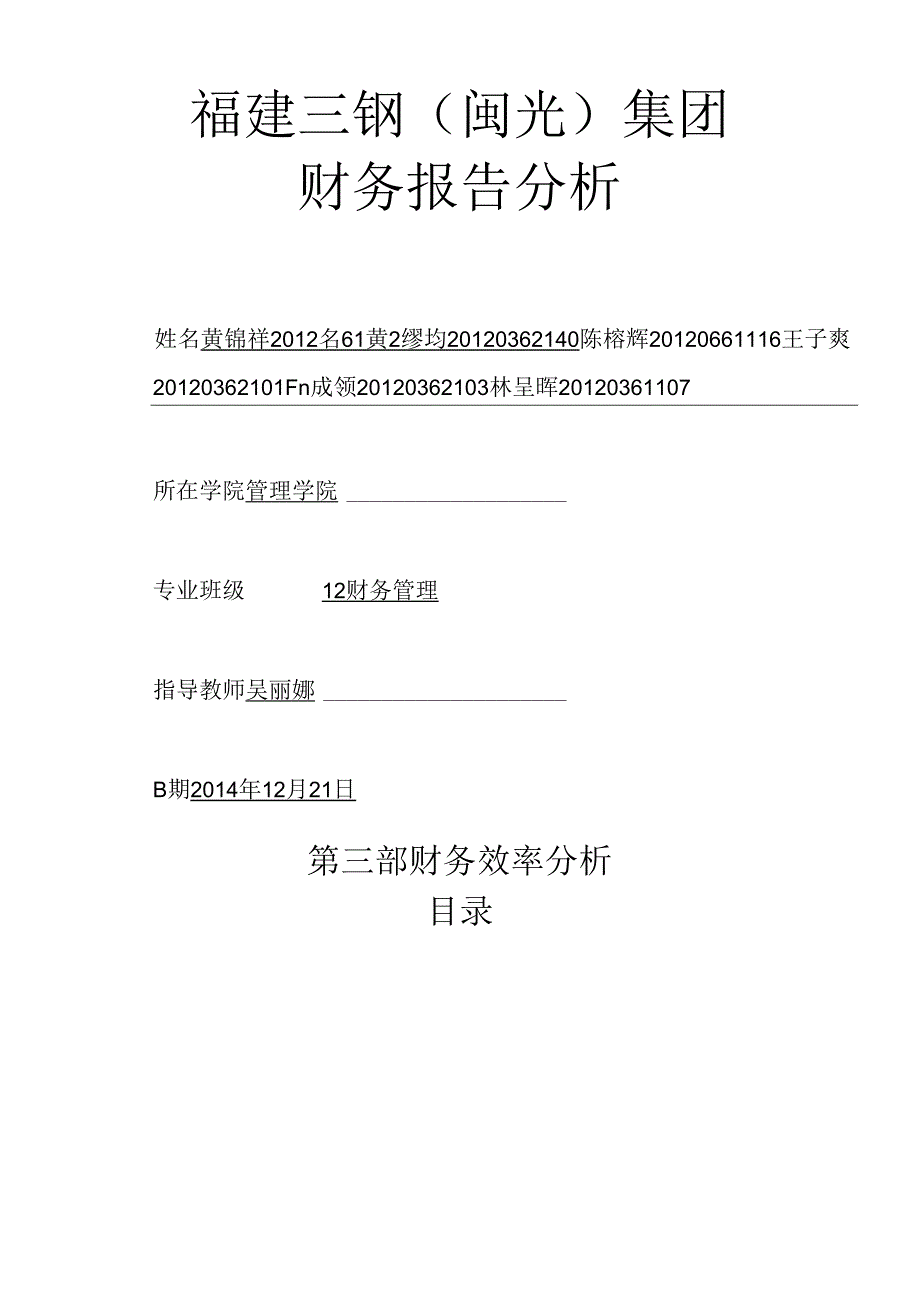 X年福建三钢(闽光)集团财务效率分析.docx_第2页