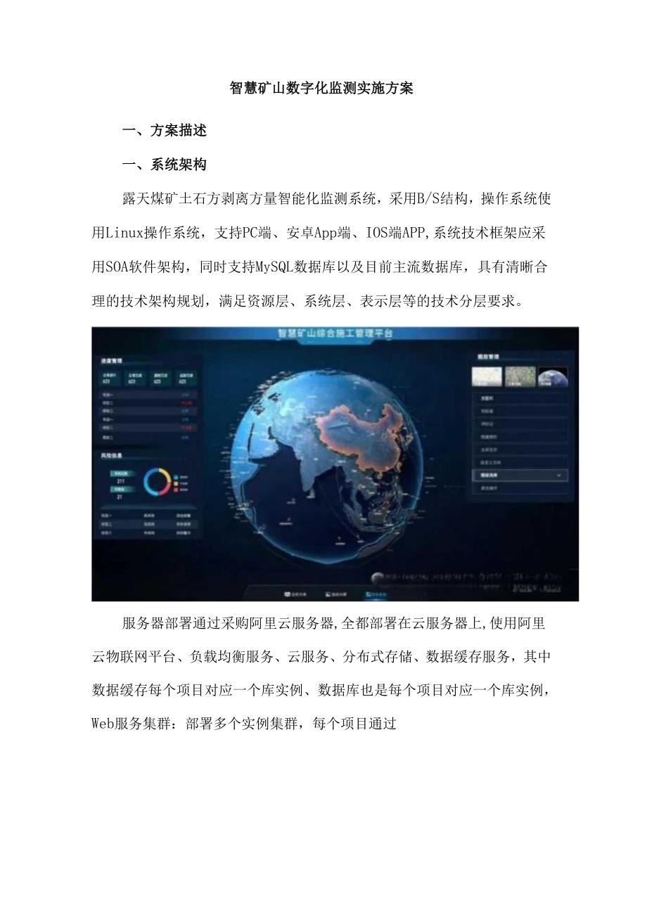 智慧矿山数字化监测实施方案.docx_第1页