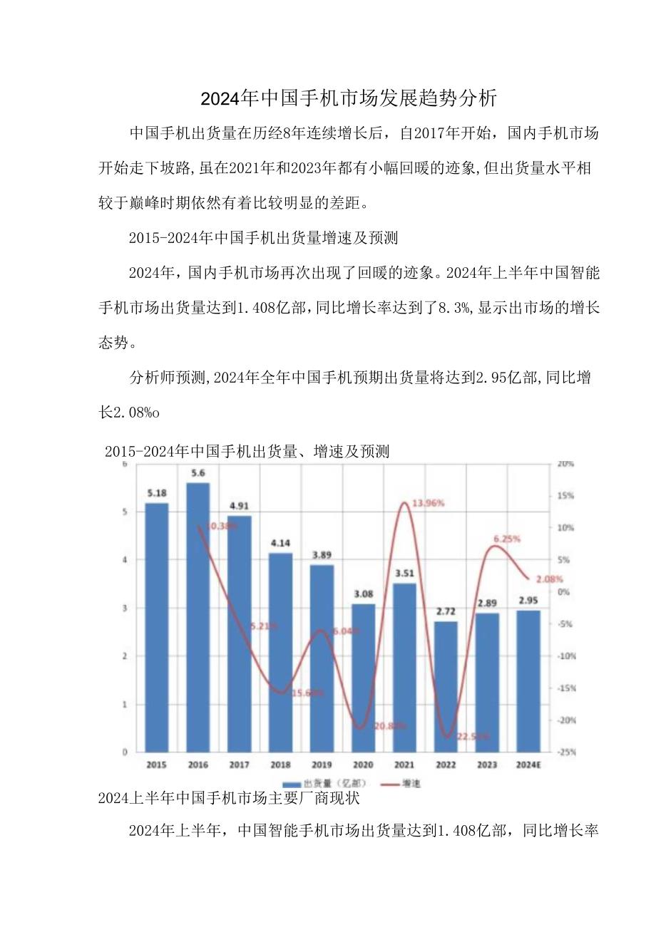 2024年中国手机市场发展趋势分析.docx_第1页