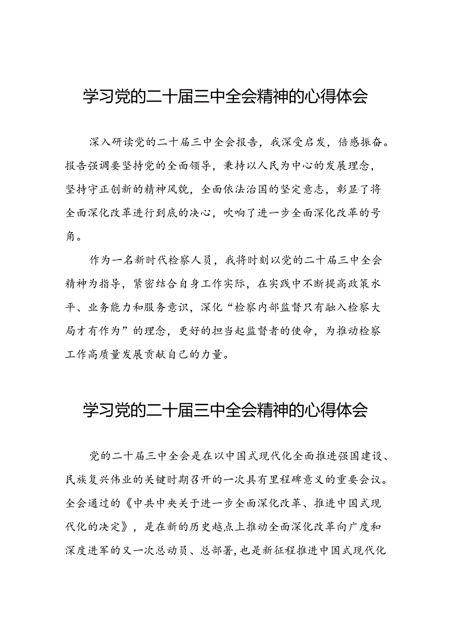党员干部学习党的二十三中全会公报的心得体会交流发言六十篇.docx_第1页