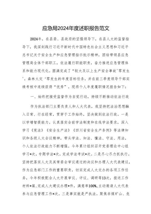 应急局2024述职报告范文.docx