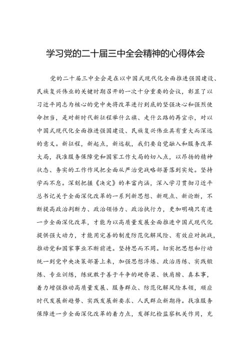 学习贯彻党的二十三中全会精神的心得感悟简短交流发言稿最新版58篇.docx