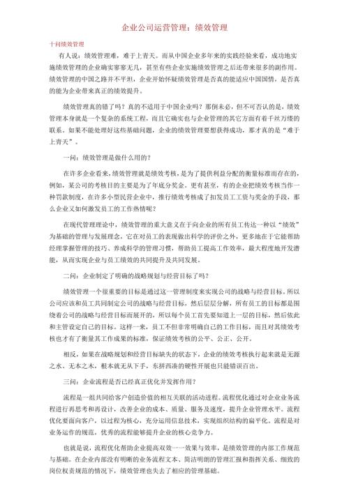 企业公司运营管理：绩效管理.docx