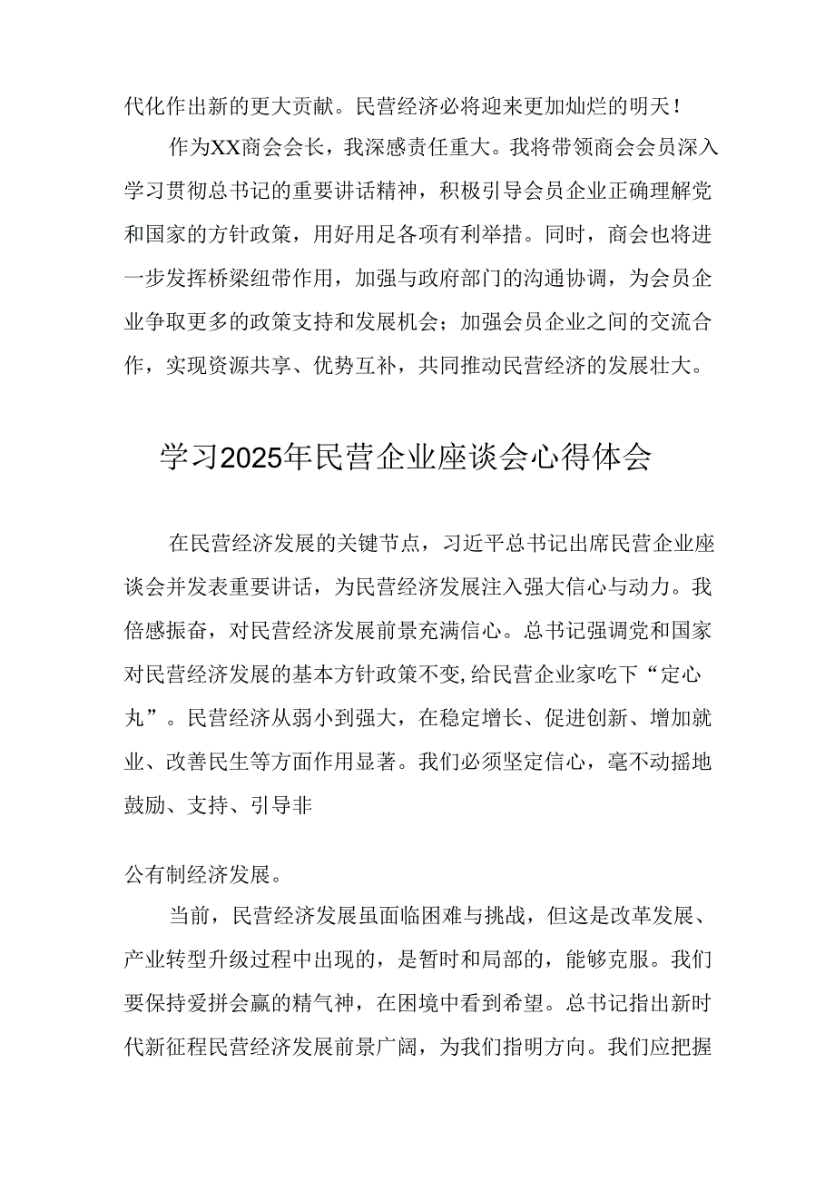 2025年私营企业学习民营企业座谈会个人心得感悟 合计10份.docx_第2页