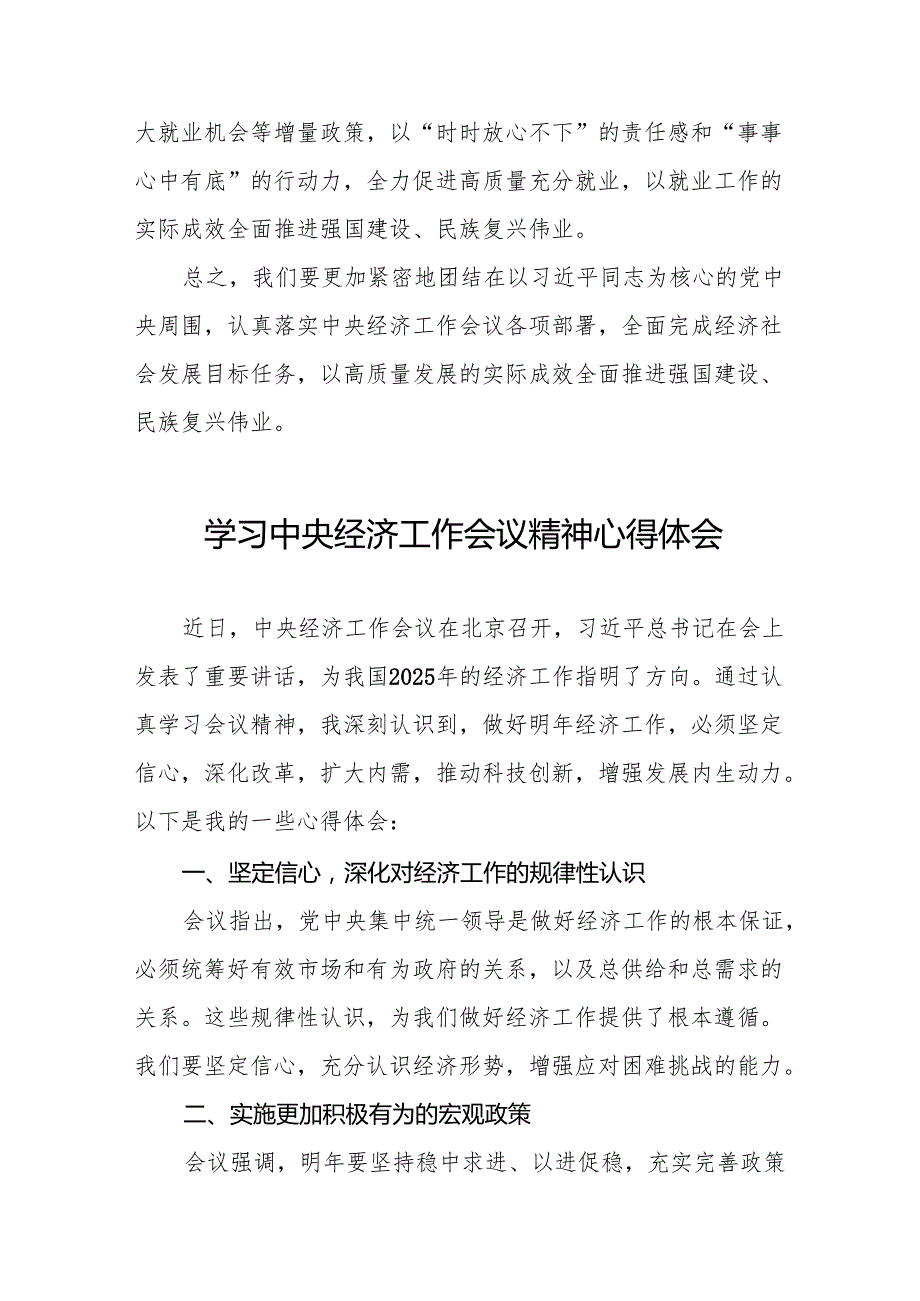 九篇学习2024年中央经济工作会议精神心得体会优秀发言稿.docx_第3页