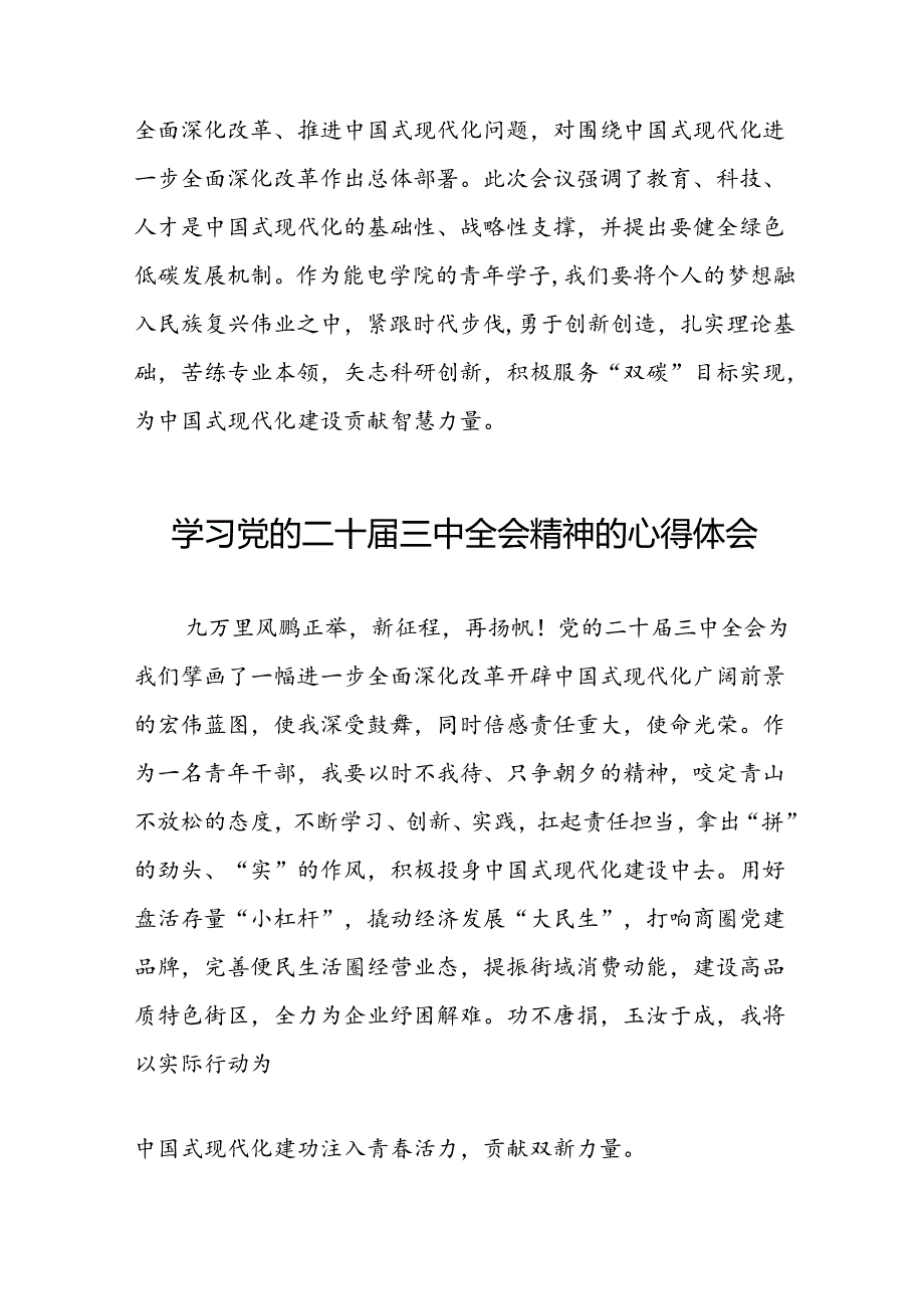 关于2024年党的二十三中全会精神的学习体会交流发言二十六篇.docx_第2页