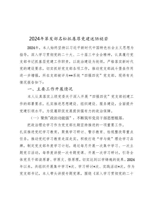 20242025年党支部书记抓基层党建述职报告.docx