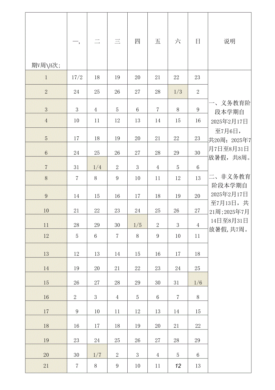 中小学幼儿园20242025学第二学期校历表.docx_第3页