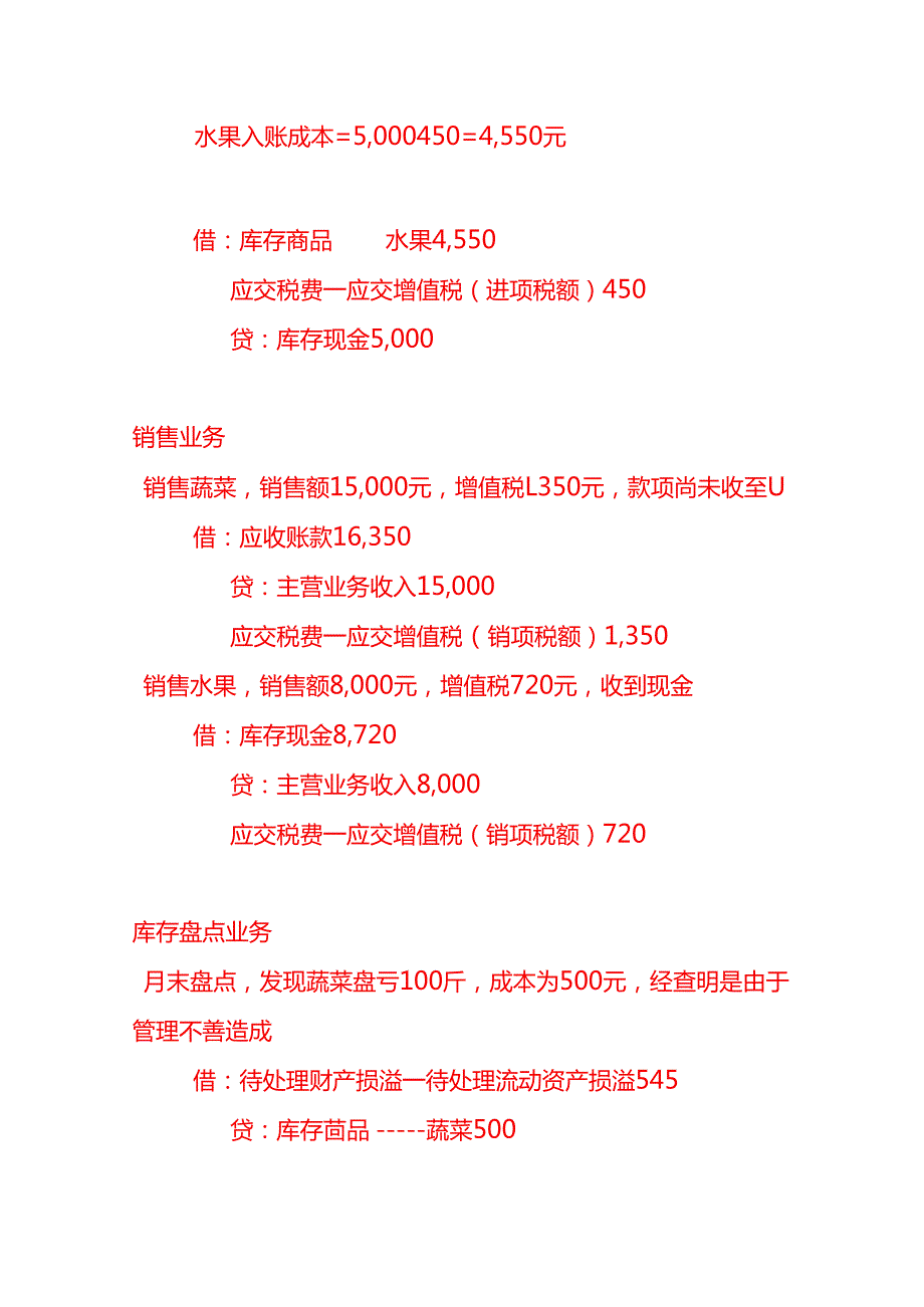 做账实操生鲜超市的账务处理示例.docx_第2页