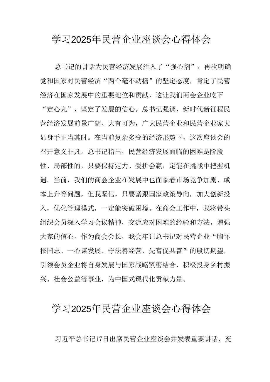 民营企业2025年学习《民营企业座谈会》个人心得感悟.docx_第1页