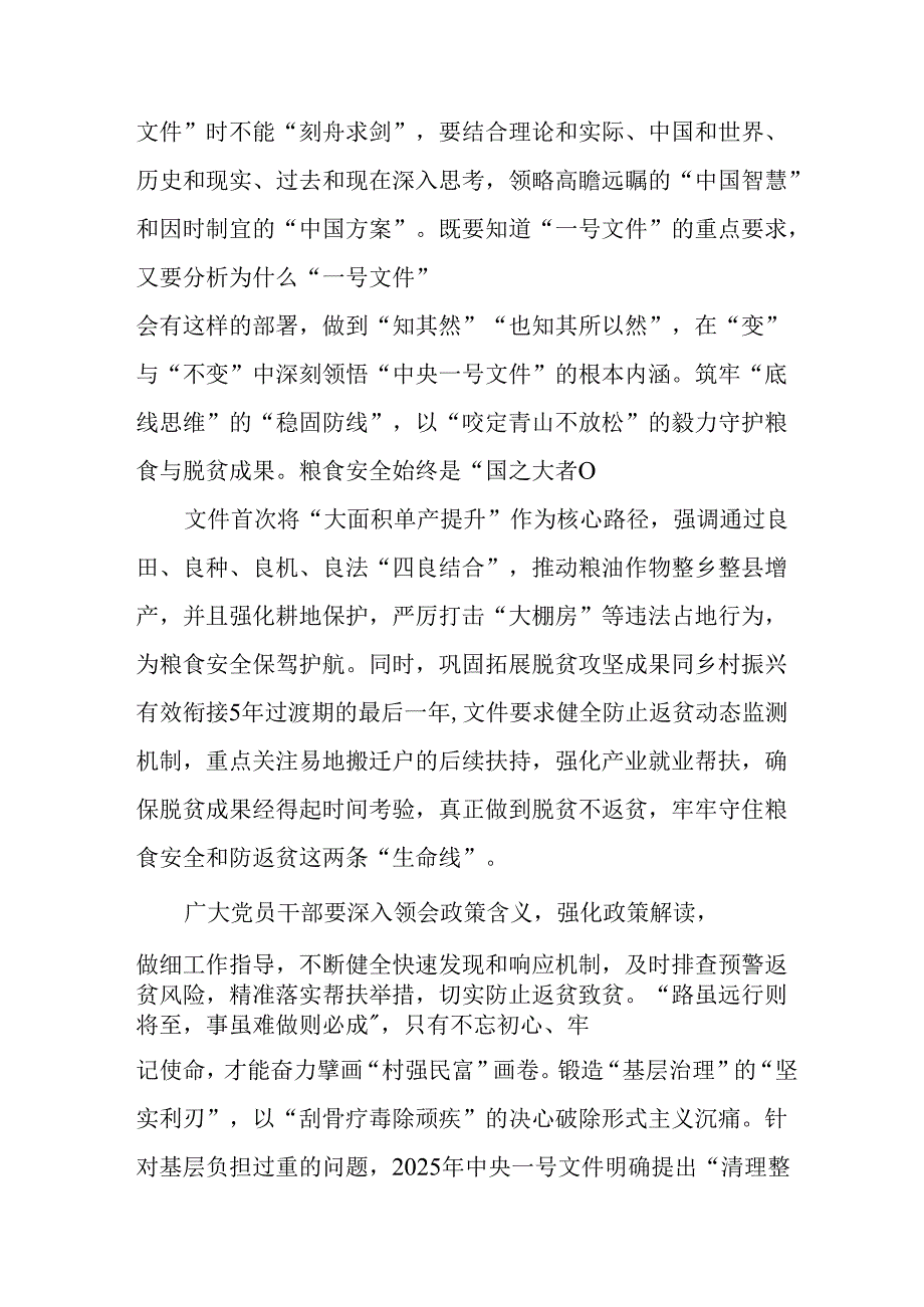学习2025年中央一号文件精神个人心得体会 （2份）.docx_第2页