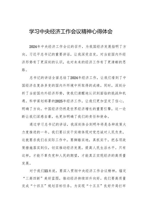 五篇学习领会2024年中央经济工作会议精神心得体会.docx