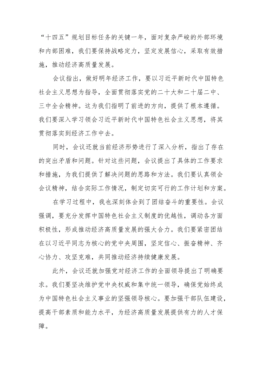 五篇学习领会2024年中央经济工作会议精神心得体会.docx_第3页