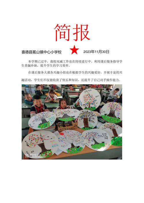 喜德县冕山镇中心小学校11月双减工作简报.docx