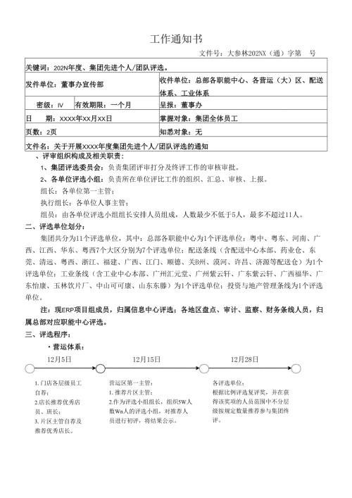 关于开展集团先进个人、团队评选的通知.docx