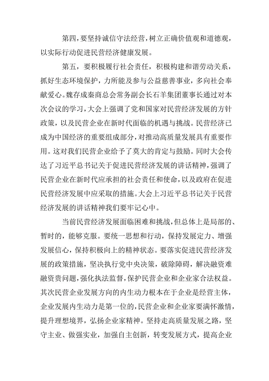 民营企业2025年学习《民营企业座谈会》个人心得感悟 汇编6份.docx_第3页