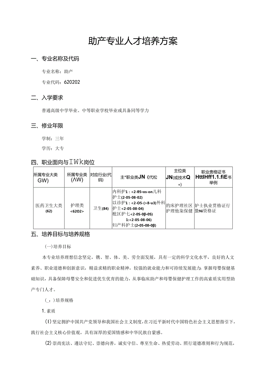 职业技术学院助产专业人才培养方案.docx_第1页