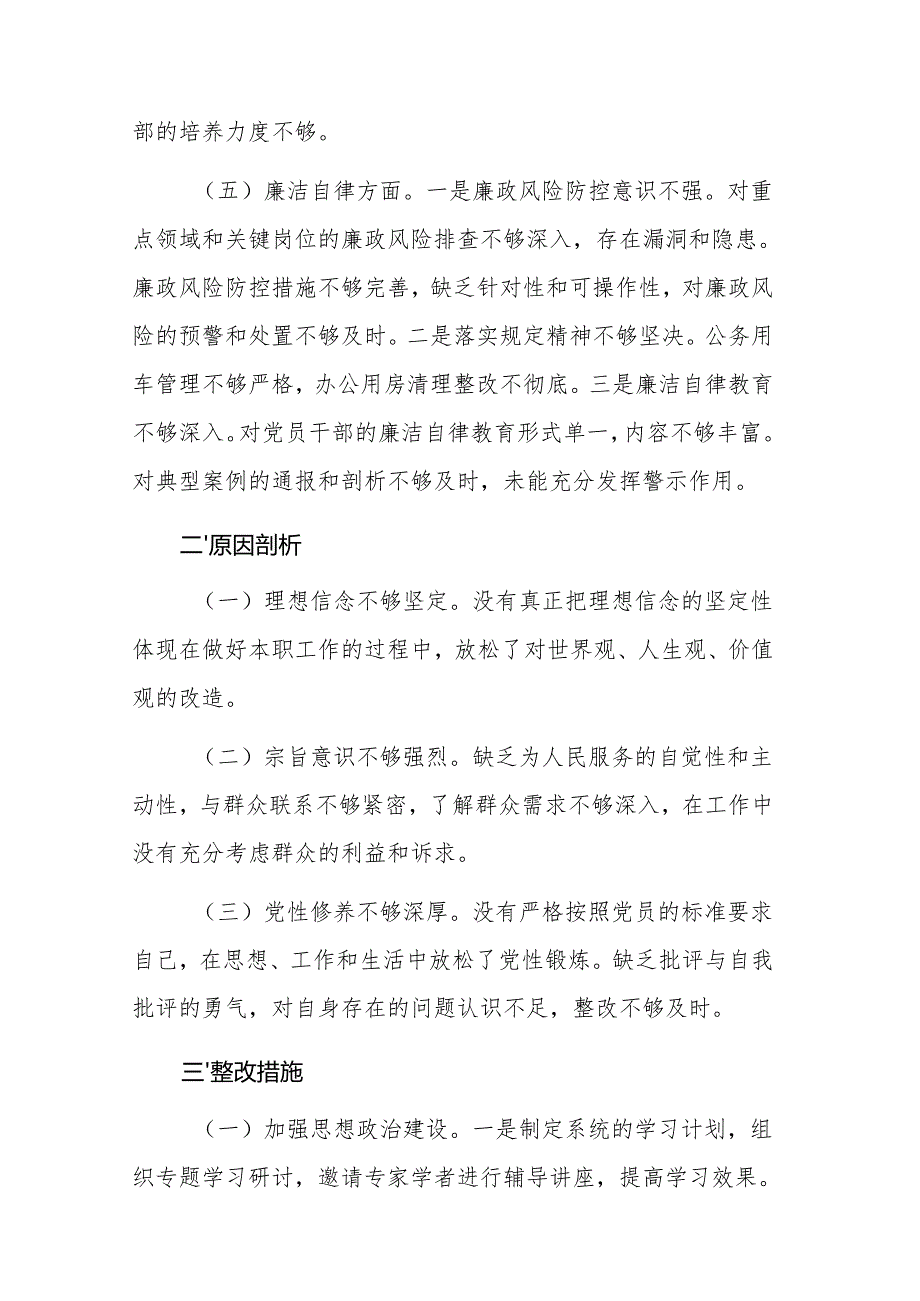2024年巡视整改民主生活会班子对照检查材料范文.docx_第3页
