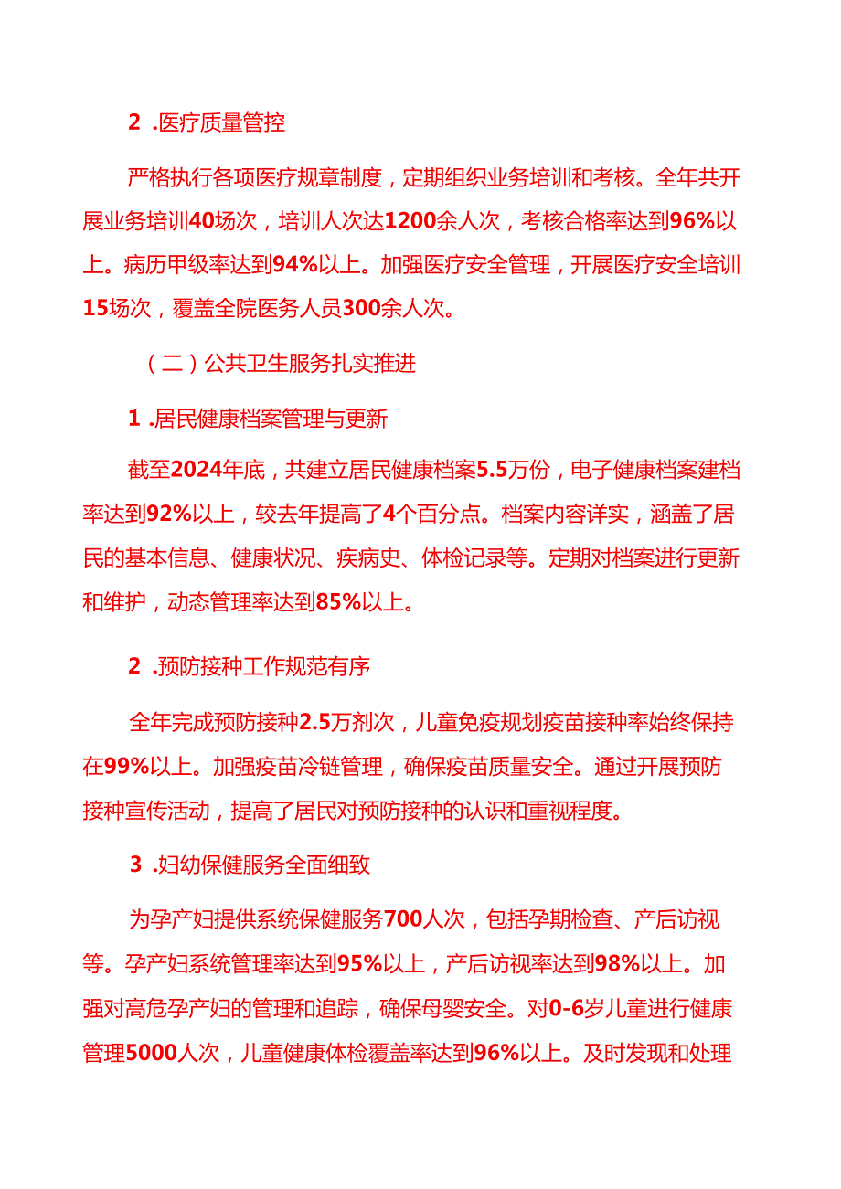 1.卫生院2024年工作总结及2025年工作计划（详细版）.docx_第2页