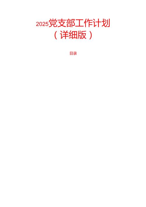 2025党支部工作计划（详细版）.docx