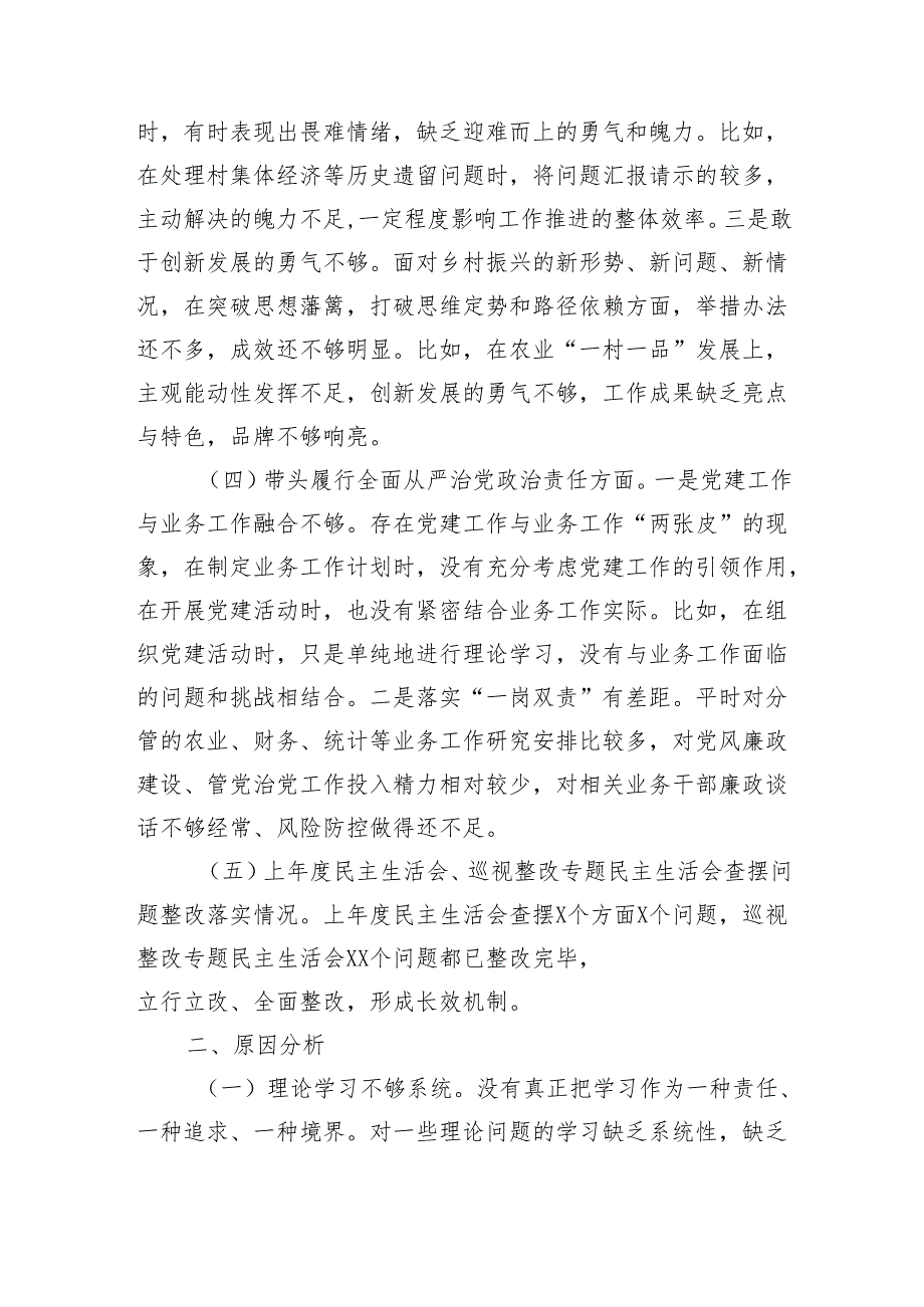 副乡长2024民主生活会个人对照检查材料（3145字）四个带头.docx_第3页