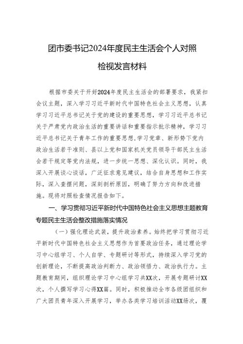2024民主生活会个人对照检视发言材料（5篇） (2).docx