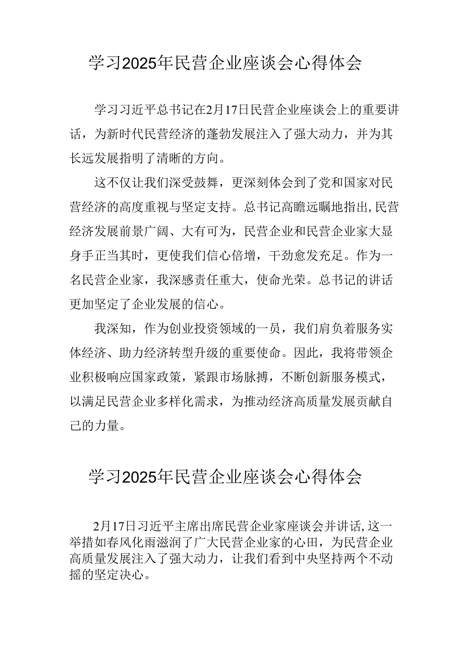 民营企业2025年学习《民营企业座谈会》个人心得感悟 合计8份.docx_第2页