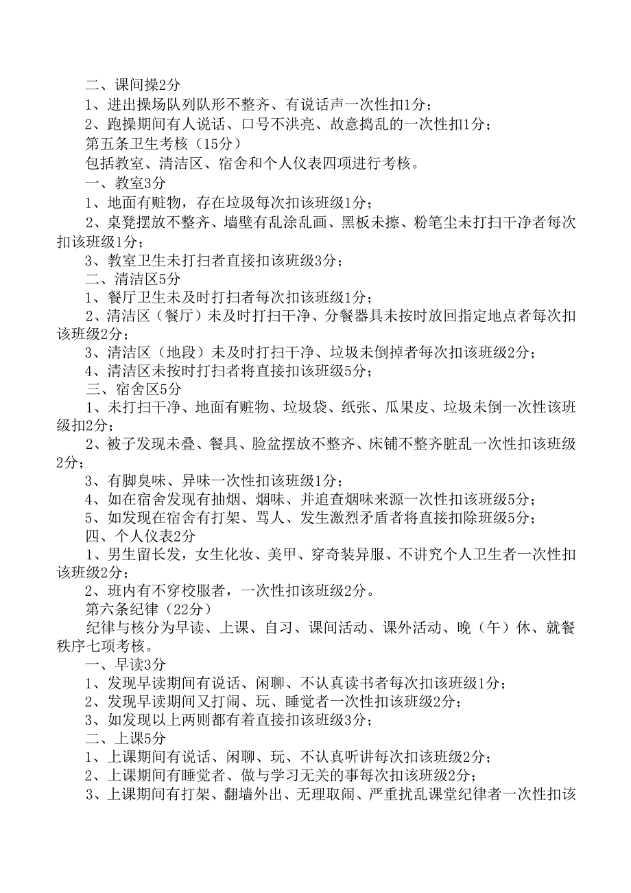 学校班级量化考核细则及考核表.docx_第2页