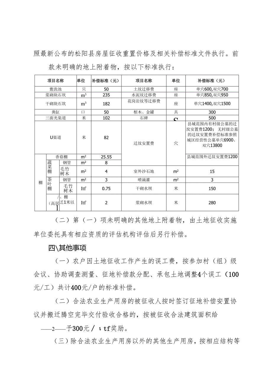2025《松阳县人民政府办公室关于调整完善集体土地地上附着物和青苗补偿标准的通知》.docx_第2页
