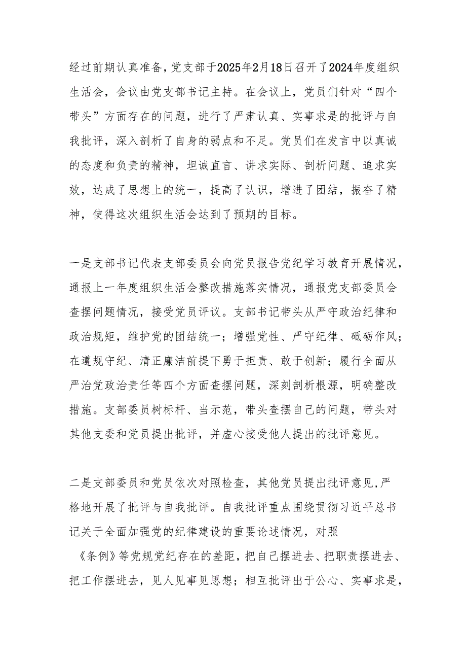 党支部2024组织生活会召开情况报告.docx_第3页